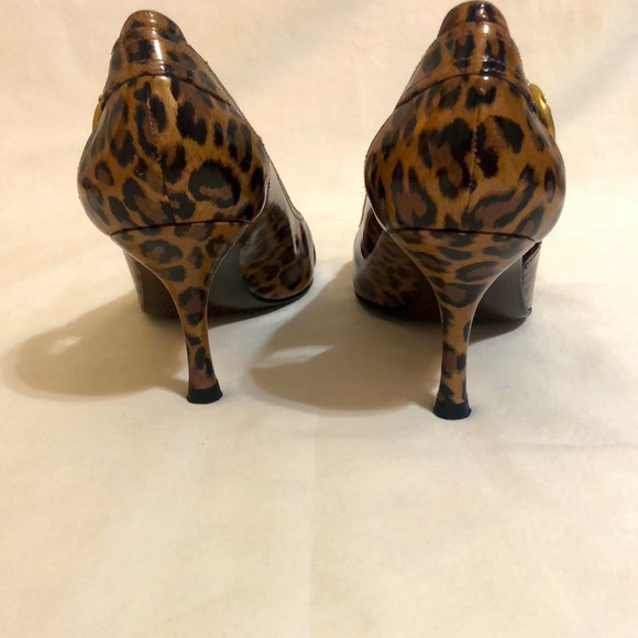 Stuart Weitzman leopard print patent leather heels sz 10 M - Picture 6 of 7